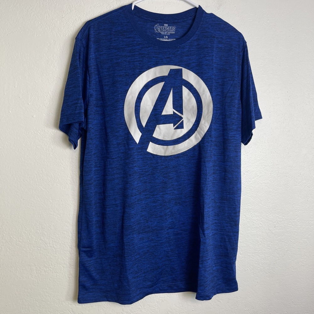 Marvel Avengers Age Of Ultron Blue Heathered Shirt Size Large
